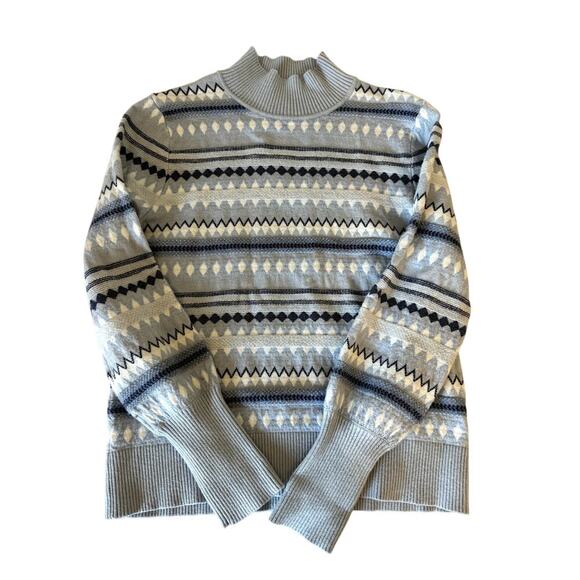 ASPEN Sweaters - EUC Aspen Women's soft fair isle funnel neck sweater size medium
